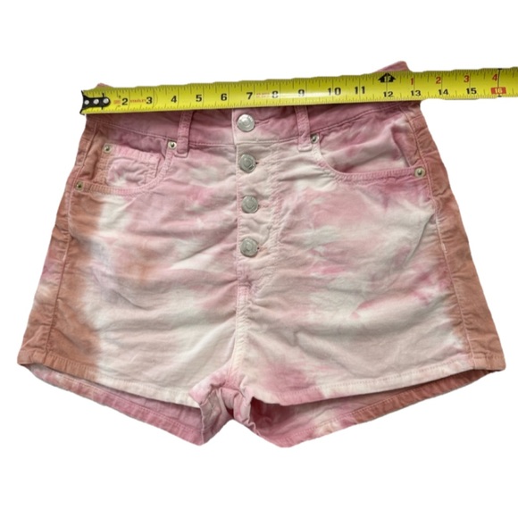 IRO INARZO Pink Tie-Dye Button Fly High Rise Shorts Women’s 26 Cotton Stretch - Picture 8 of 11